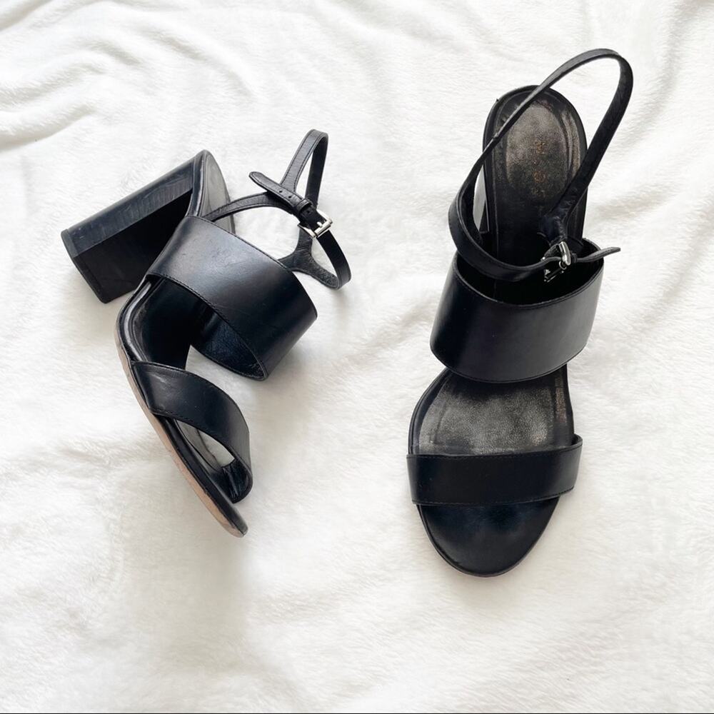 M Gemi black slingback block heel strappy sandal size 41 open toe shoes